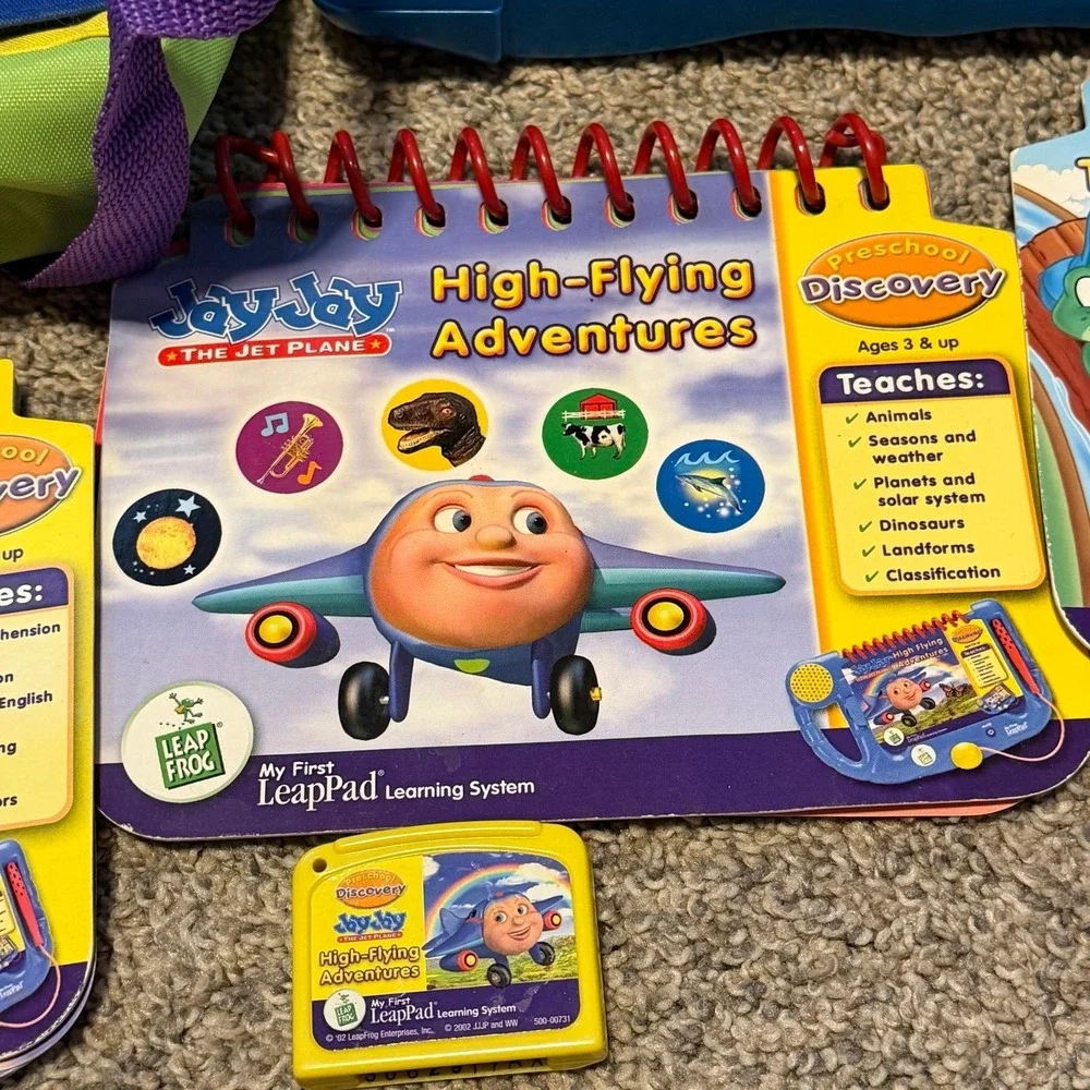 LeapFrog LeapPad System Bundle w Books Cartridges‎ Case Tested Works